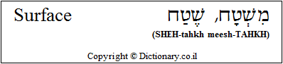 'Surface' in Hebrew