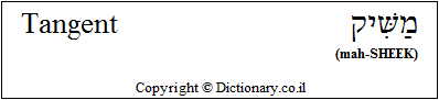 'Tangent' in Hebrew