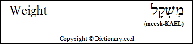 'Weight' in Hebrew