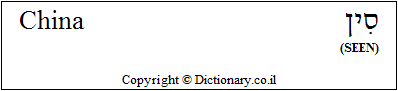 'China' in Hebrew