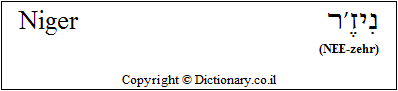 'Niger' in Hebrew