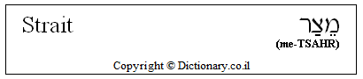 'Strait' in Hebrew