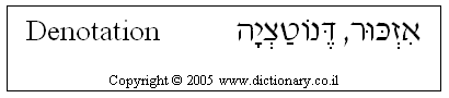 'Denotation' in Hebrew