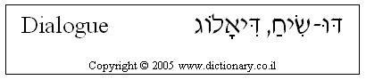 'Dialogue' in Hebrew
