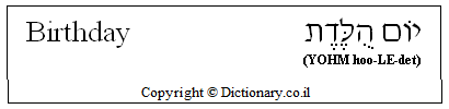 'Birthday' in Hebrew