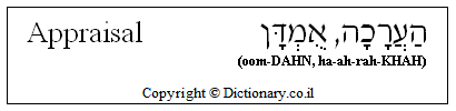 'Appraisal' in Hebrew