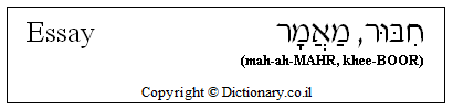 'Essay' in Hebrew
