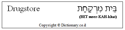 'Drugstore' in Hebrew