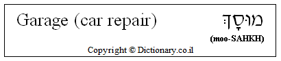 'Garage (Car Repair)' in Hebrew