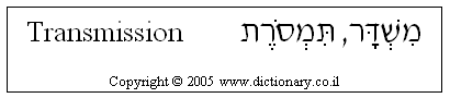 'Transmission' in Hebrew