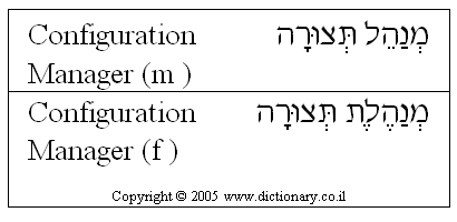 'Configuration Manager' in Hebrew