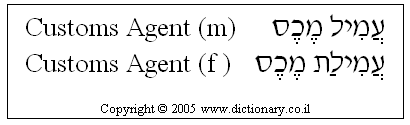 'Customs Agent' in Hebrew