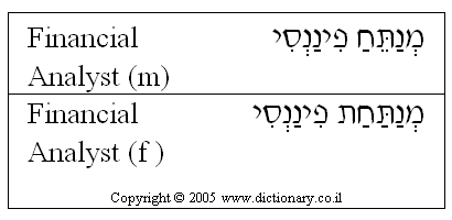 'Financial Analyst' in Hebrew