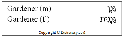 'Gardener' in Hebrew