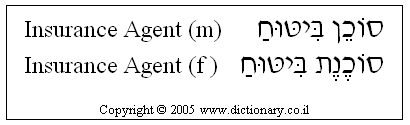 'Insurance Agent' in Hebrew