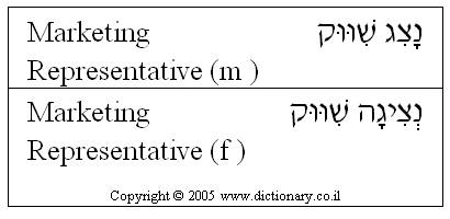 'Marketing Representative' in Hebrew