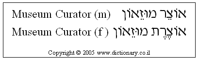 'Museum Curator' in Hebrew