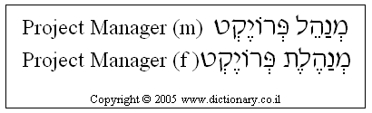 'Project Manager' in Hebrew