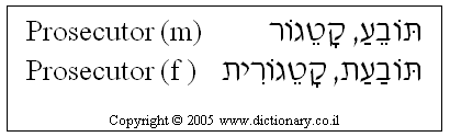'Prosecutor' in Hebrew