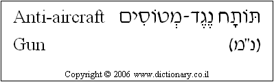 'Anti-aircraft Gun' in Hebrew