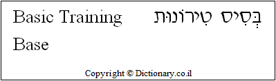 'Basic Training Base' in Hebrew 'Basic Training Base' in Hebrew