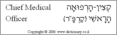 'Chief Medical Officer' in Hebrew