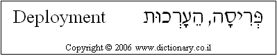 'Deployment' in Hebrew