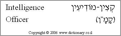 'Intelligence Officer' in Hebrew