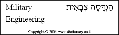 'Military Engineering' in Hebrew