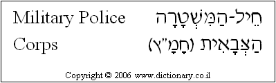 'Military Police Corps' in Hebrew