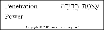 'Penetration Power' in Hebrew