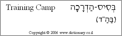 'Training Camp' in Hebrew