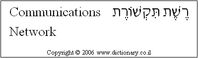 'Communications Network' in Hebrew