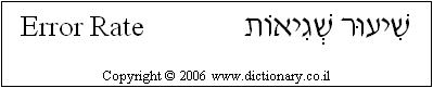 'Error Rate' in Hebrew