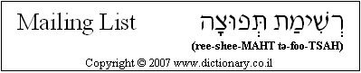 'Mailing List' in Hebrew