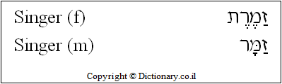 'Singer' in Hebrew