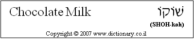 'Chocolate Milk' in Hebrew