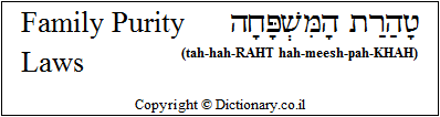 'Family Purity' in Hebrew