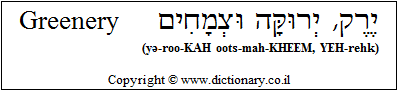 'Greenery' in Hebrew