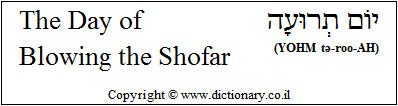 'The Day of Blowing the Shofar' in Hebrew