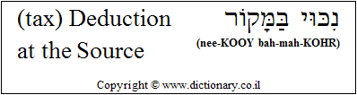 'Deduction At the Source' in Hebrew