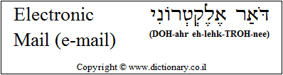 'Electronic Mail' in Hebrew