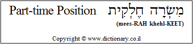 'Part-time Position' in Hebrew