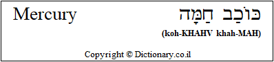 'Mercury' in Hebrew