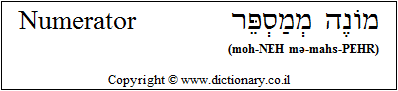 'Numerator' in Hebrew