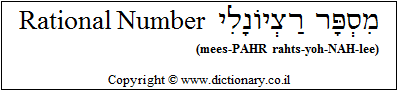'Rational Number' in Hebrew