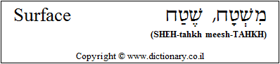 'Surface' in Hebrew