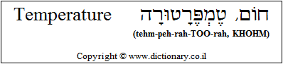 'Temperature' in Hebrew