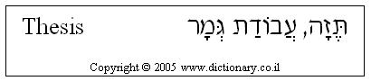 'Thesis' in Hebrew