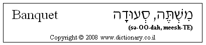 'Banquet' in Hebrew